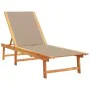 2 sun loungers with solid acacia wood table and taupe textilene by , Loungers - Ref: Foro24-3279255, Price: 347,09 €, Discoun...