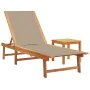 2 sun loungers with solid acacia wood table and taupe textilene by , Loungers - Ref: Foro24-3279255, Price: 347,09 €, Discoun...