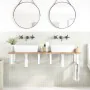 Wall-mounted sink shelf made of stainless steel and solid acacia wood by , bathroom vanities - Ref: Foro24-3302792, Price: 12...