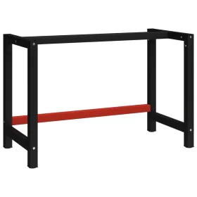 Black and red metal workbench structure, 120x57x79 cm. by vidaXL, Table legs - Ref: Foro24-147928, Price: 72,29 €, Discount: %