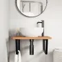 Wall-mounted sink shelf made of steel and solid beech wood by , bathroom vanities - Ref: Foro24-3302511, Price: 91,68 €, Disc...