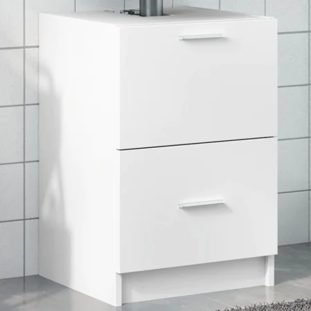 Engineered wood white bathroom cabinet 40x37x59 cm by , Bathroom furniture - Ref: Foro24-848101, Price: 73,00 €, Discount: %