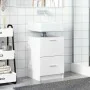 Engineered wood white bathroom cabinet 40x37x59 cm by , Bathroom furniture - Ref: Foro24-848101, Price: 73,00 €, Discount: %