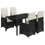 Garden table and 5-piece chair set with black synthetic rattan cushions. by , Garden sets - Ref: Foro24-3276990, Price: 628,8...