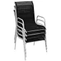 Stackable garden chairs 4 units steel and black textilene by vidaXL, Garden chairs - Ref: Foro24-313071, Price: 151,73 €, Dis...