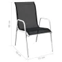 Stackable garden chairs 4 units steel and black textilene by vidaXL, Garden chairs - Ref: Foro24-313071, Price: 151,73 €, Dis...