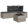 Garden sofa set and cushions 5 pieces light gray synthetic rattan by , Garden sets - Ref: Foro24-3249331, Price: 327,32 €, Di...