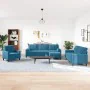 Sofagarnitur mit 4 blauen Samtkissen von , Sofas - Ref: Foro24-3278470, Preis: 728,69 €, Rabatt: %