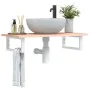 Wall-mounted steel and solid oak wood sink shelf by , bathroom vanities - Ref: Foro24-3302544, Price: 73,11 €, Discount: %