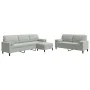 Dreiteiliges Sofaset mit Kissen aus hellgrauem Samt. von , Sofas - Ref: Foro24-3278501, Preis: 608,38 €, Rabatt: %