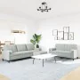 Dreiteiliges Sofaset mit Kissen aus hellgrauem Samt. von , Sofas - Ref: Foro24-3278501, Preis: 608,38 €, Rabatt: %