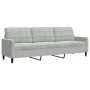 Dreiteiliges Sofaset mit Kissen aus hellgrauem Samt. von , Sofas - Ref: Foro24-3278501, Preis: 608,38 €, Rabatt: %