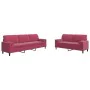 Set of sofas with 2 pieces of burgundy red velvet cushions by , Sofas - Ref: Foro24-3278495, Price: 520,45 €, Discount: %