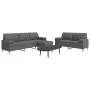 3-teiliges Sofaset mit Fußhocker und Kissen, hellgraues Stoff von , Sofas - Ref: Foro24-3278344, Preis: 593,70 €, Rabatt: %