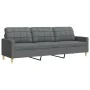 3-teiliges Sofaset mit Fußhocker und Kissen, hellgraues Stoff von , Sofas - Ref: Foro24-3278344, Preis: 593,70 €, Rabatt: %