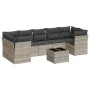 Garden sofa set 8 pieces and gray synthetic rattan cushions by , Garden sets - Ref: Foro24-3217292, Price: 583,93 €, Discount: %