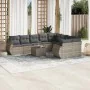 Gartensofa-Set, 10-teilig, mit Kissen, aus hellem grauen Kunststoff-Rattan. von , Modulare Sofas für den Außenbereich - Ref: ...