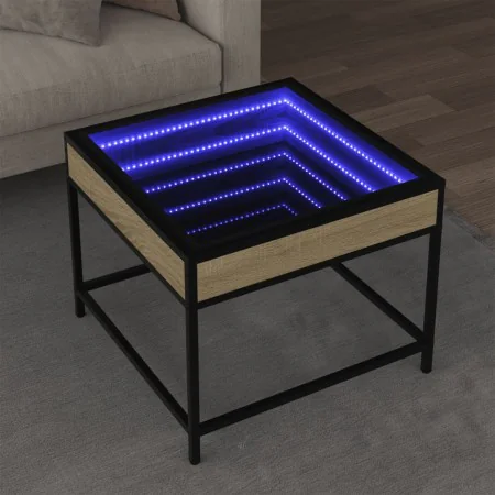 Coffee table with Infinity LED Sonoma oak 50x50x41 cm by , Coffee table - Ref: Foro24-847678, Price: 82,47 €, Discount: %