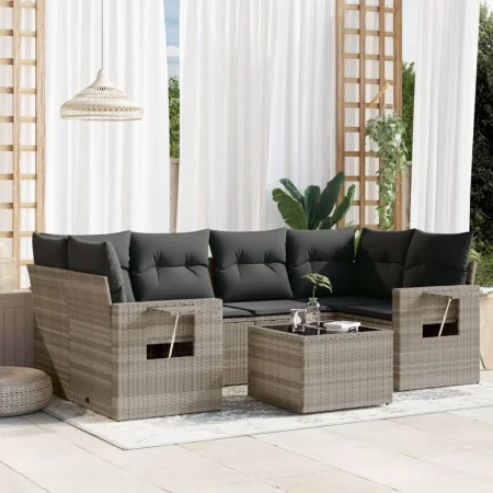 Gartensofa-Set, 7-teilig, mit Kissen, aus hellem grauem PE-Rattan. von , Gartensets - Ref: Foro24-3252259, Preis: 547,05 €, R...