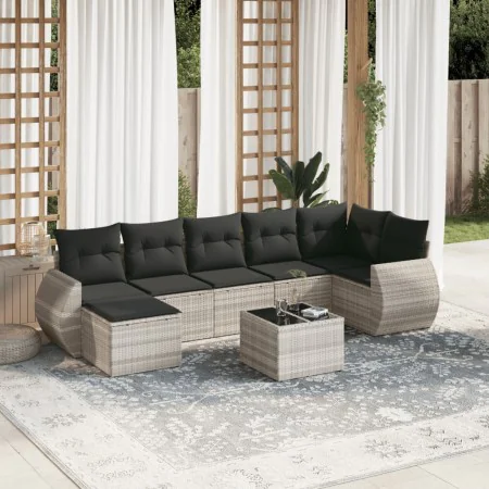 Garden sofa set 8 pieces and gray synthetic rattan cushions by , Modular outdoor sofas - Ref: Foro24-3221691, Price: 561,86 €...