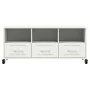 TV stand made of cold-rolled white steel 100.5x39x43.5 cm by , TV Furniture - Ref: Foro24-846697, Price: 113,76 €, Discount: %