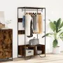 Engineered wood smoked oak wardrobe 90x50x180 cm by , Dresser Organizers and Bar Hangers - Ref: Foro24-848671, Price: 117,56 ...