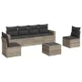 Gartensofa-Set, 7-teilig, mit Kissen, aus hellem grauem PE-Rattan. von , Modulare Sofas für den Außenbereich - Ref: Foro24-32...