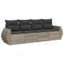 Garden sofa set 4 pieces with gray synthetic rattan cushions by , Garden sets - Ref: Foro24-3253419, Price: 331,29 €, Discoun...