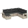 7-piece garden sofa set with light gray PE rattan cushions by , Garden sets - Ref: Foro24-3263838, Price: 497,87 €, Discount: %