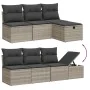 7-piece garden sofa set with light gray PE rattan cushions by , Garden sets - Ref: Foro24-3263838, Price: 497,87 €, Discount: %