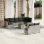 Set of 10-piece garden sofas with light gray synthetic rattan cushions by , Garden sets - Ref: Foro24-3220631, Price: 711,98 ...