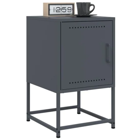 Bedside tables 2 units anthracite gray steel 36x39x60.5 cm by , Nightstands - Ref: Foro24-846451, Price: 91,32 €, Discount: %