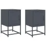 Bedside tables 2 units anthracite gray steel 36x39x60.5 cm by , Nightstands - Ref: Foro24-846451, Price: 91,32 €, Discount: %