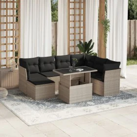 Gartensofagarnitur 8-teilig mit grauen Polstern aus synthetischem Rattan von , Gartensets - Ref: Foro24-3266762, Preis: 613,8...