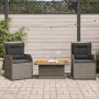 3-piece garden furniture set and gray synthetic rattan cushions by , Garden sets - Ref: Foro24-3262733, Price: 368,61 €, Disc...