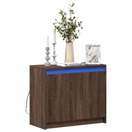 Sideboard with LED engineered wood brown oak 72x34x61 cm by , Sideboards - Ref: Foro24-852179, Price: 76,86 €, Discount: %