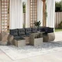 Gartensofa 8-teilig und Kissen synthetisches Rattan grau von , Gartensets - Ref: Foro24-3268692, Preis: 628,15 €, Rabatt: %