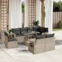 Set Gartenmöbel 9-tlg. und Kissen hellgrau synthetisches Rattan von , Gartensets - Ref: Foro24-3268042, Preis: 714,92 €, Raba...