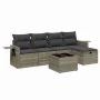 Garden sofa set 6 pieces and gray synthetic rattan cushions by , Garden sets - Ref: Foro24-3263788, Price: 421,20 €, Discount: %