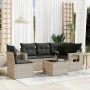 Garden sofa set 6 pieces and gray synthetic rattan cushions by , Garden sets - Ref: Foro24-3252519, Price: 453,56 €, Discount: %