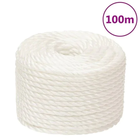 White 10 mm 100 m polypropylene work rope by , Ropes and metal cords - Ref: Foro24-153052, Price: 33,65 €, Discount: %