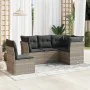 Garden sofa set and cushions 5 pieces light gray synthetic rattan by , Garden sets - Ref: Foro24-3217642, Price: 408,63 €, Di...