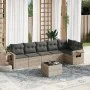 Garden sofa set 7 pieces with light gray PE rattan cushions by , Garden sets - Ref: Foro24-3252539, Price: 524,29 €, Discount: %