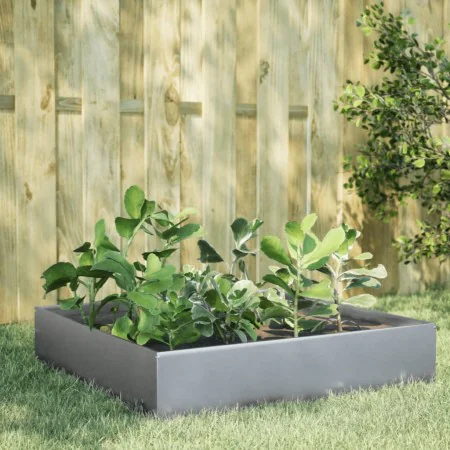 Galvanized steel planter 100x100x33.5 cm by , Pots and planters - Ref: Foro24-851029, Price: 55,50 €, Discount: %