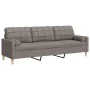 3-seater sofa with gray taupe fabric cushions, 210 cm by , Sofas - Ref: Foro24-3278208, Price: 315,70 €, Discount: %