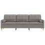 3-seater sofa with gray taupe fabric cushions, 210 cm by , Sofas - Ref: Foro24-3278208, Price: 315,70 €, Discount: %