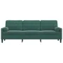 Dreisitzer-Sofa mit dunkelgrünen Samtkissen, 210 cm. von , Sofas - Ref: Foro24-3278241, Preis: 310,14 €, Rabatt: %