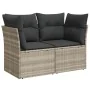 Garden sofa with cushions, 2 seats, light gray synthetic rattan by , Outdoor sofas - Ref: Foro24-366176, Price: 173,76 €, Dis...