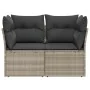 Garden sofa with cushions, 2 seats, light gray synthetic rattan by , Outdoor sofas - Ref: Foro24-366176, Price: 173,76 €, Dis...