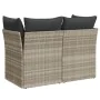 Garden sofa with cushions, 2 seats, light gray synthetic rattan by , Outdoor sofas - Ref: Foro24-366176, Price: 173,76 €, Dis...